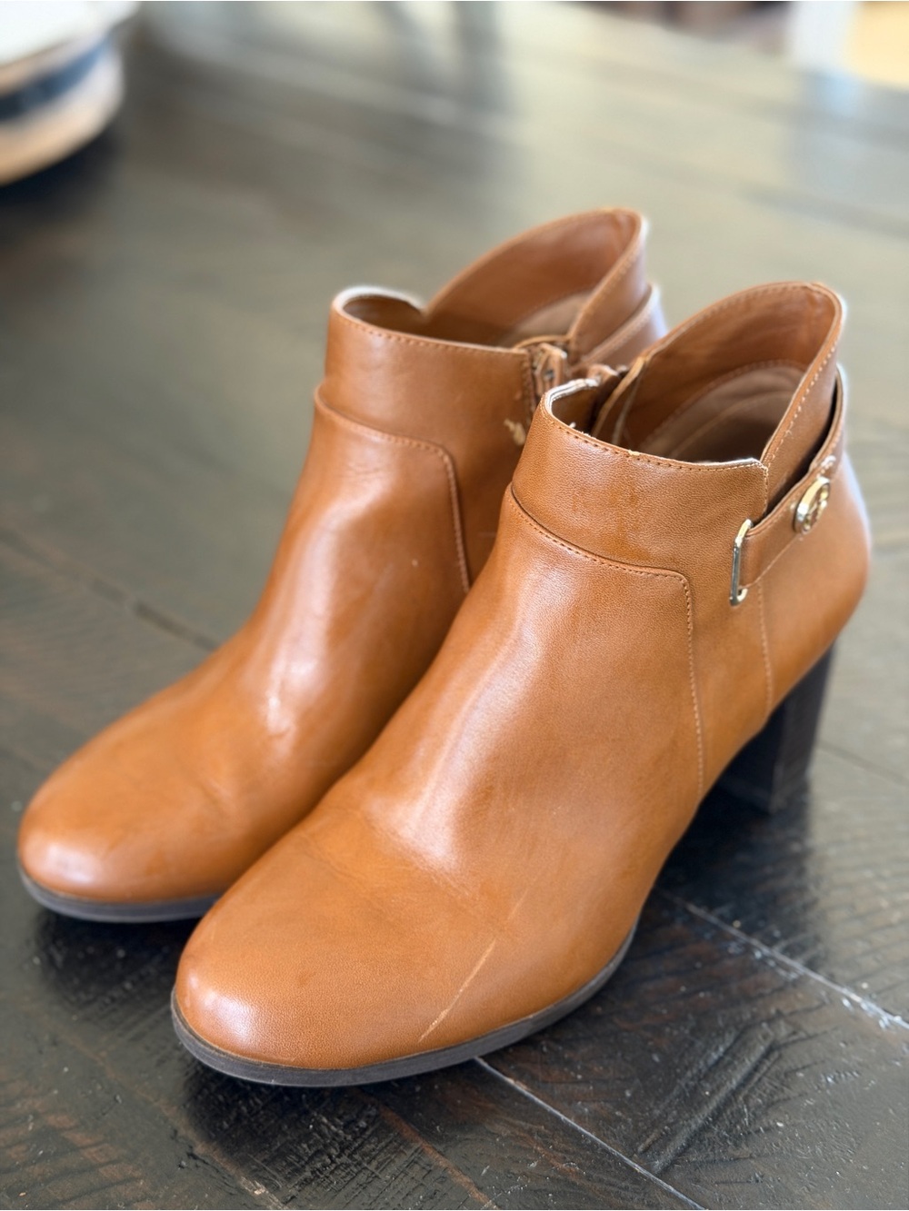 Giani Bernini Womens Memory Foam Artemyss Booties Chestnut Brown